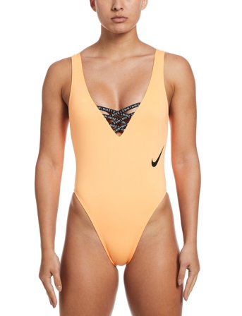 NIKE SWIM Nike W U-Back One Piece Sneake - Orange - S
