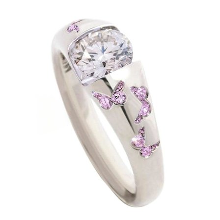 Mode Kvinder Rhinestone Indlagt Butterfly Finger Ring Bryllup Fest Smykker
