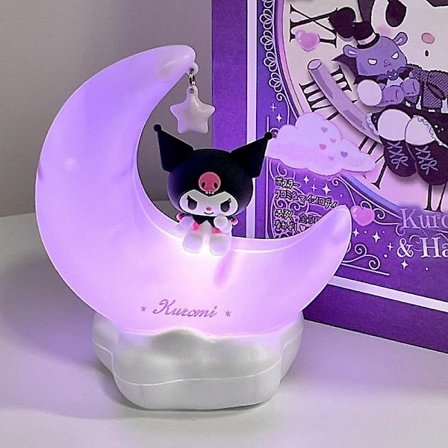 Sanrio Kuun LED-lamppu Anime Kuromi Cinnamonroll Kawaii Tarvikkeet Koriste Kauneus Makuuhuone Yövalo Yöpöydän Koriste