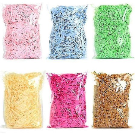 600g Förpackning Riven Raffia Papper - Krusig Konfetti För Presentkorgsfyllning - Flerfärgad