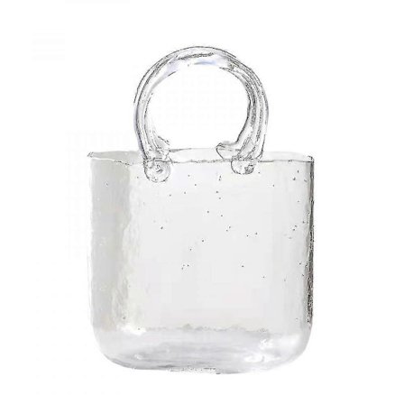 Håndtaskeformet Klar Vase, Klar Taske Glas Blomstervase Til Hjem Bryllupsindretning NDG