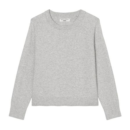 Marc O'Polo Basic round neck knitted jumper Grå, Dame Striktrøjer