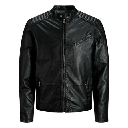 Jack & Jones, Leather Jacket 12191012 Zwart, Heren, Maat:L