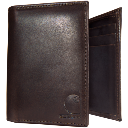 Carhartt Workwear Carhartt M's Oil Tan Leather Trifold Wallet Dark Brown