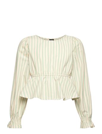 Nlftipsy Ls Crop Peblum Shirt LMTD Green