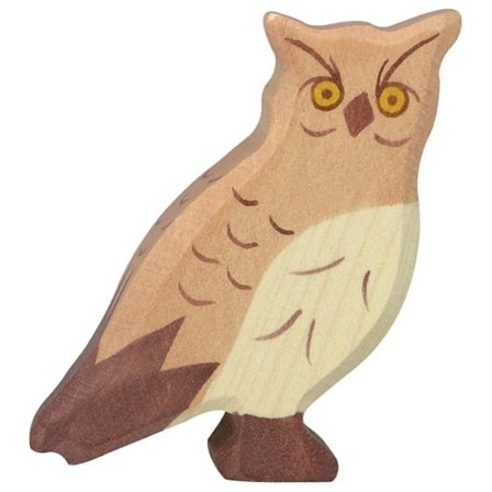 Holztiger Owl Figurine - Handmålad - Europeisk tillverkning