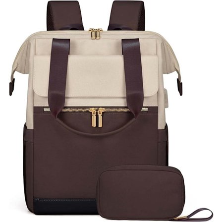 Laptop-ryggsekk for kvinner, 15,6-tommers laptoprom, vanntett reise-ryggsekk for kvinner, stor håndveske-ryggsekk for reise, moderne skolesekk