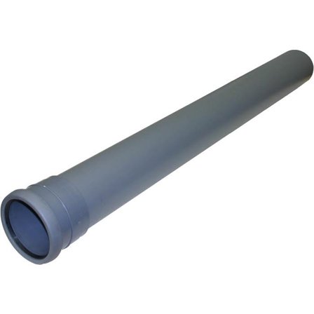 Pipelife 070041 Avløpsrør med 1 muffe, 75 x 250 mm, Innendørsavløp