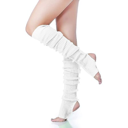 Lång benvärmare, V28 dam herr 80-tals fest ribbstickad dans sport