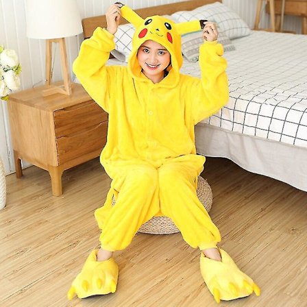 Pikachu Anime Cosplay Animal Voksne Kvinder Tegneserie Pyjamas Vinter Varme Onesie Sjov Blød Sød Jumpsuit Til Piger