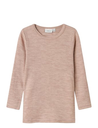 Nmnwax Wool Rib Ls Top Noos Pink Name It