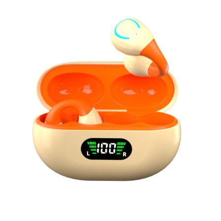 Nye udendørs sports øreclips, high fidelity stereo høretelefoner, øreclips høretelefoner med LED digital display opladningsboks trådløse 5.3 