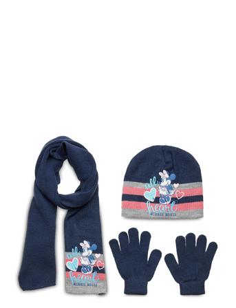 Set 3 Pcs Scarf Gloves Hat Blue Disney