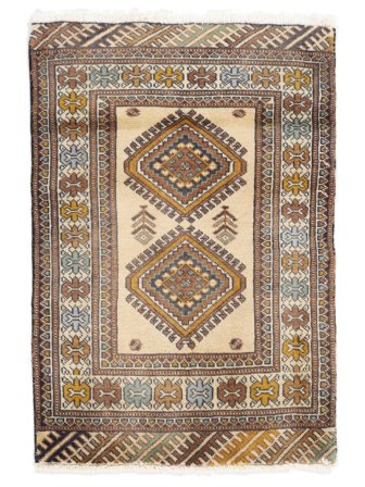 Turkaman Vloerkleed 62X90 Bruin/Oranje Wol, Perzië/Iran