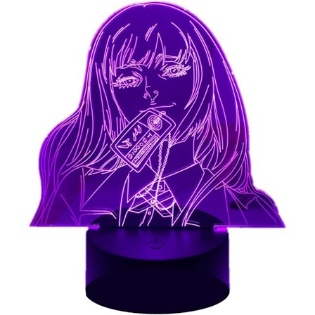 Anime 3D-lamppu Yumeko Jabami Kakegurui -pelistä Pakkomielteinen Pelaaja Lahja Makuuhuoneen Sisustukseen Illuusio LED-yövalo Söpö Japanilainen Waifu 