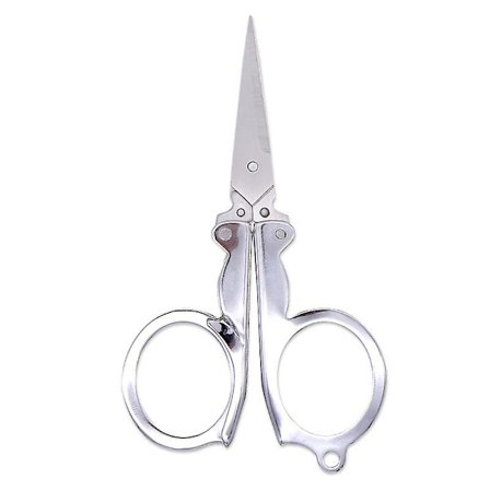 Taittavat teräksisakset, paperisakset, kannettavat taittuvat matkasakset, metalliset sakset paperitöihin, ompeluun (4 kpl, hopea)