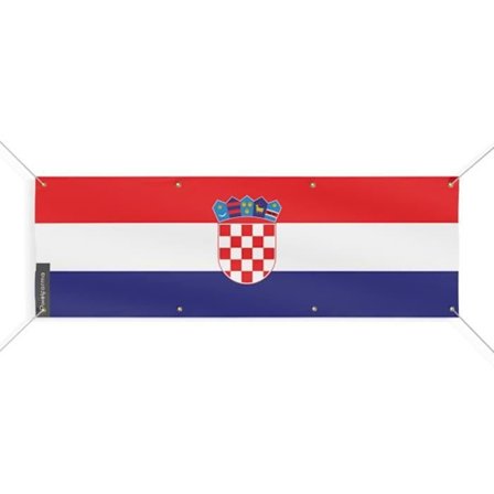 Kroatien Flag Banner 8 Øjer 50x150 cm