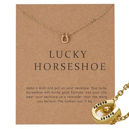 Lucky hevosenkengän kaulakoru hevosenkengällä 18K kullattu joululahja gold one size