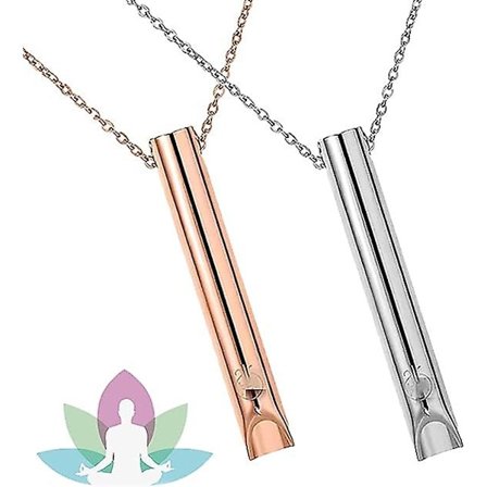 2stk Åndedrætshalskæde, Angsthalskæde til Kvinder, Stressrelief Mindful Breathing Halskæder Rustfrit Til Meditation Afslapning