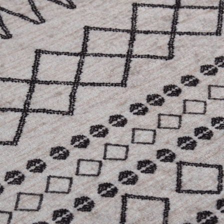 vidaXL Matta tvättbar φ120 cm svart och vit halkfri