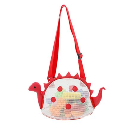 Mesh Beach Bag Dinosaur Sea Shell Bag RÖD