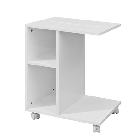 SoBuy Stuebord med 2 hylder i hvid 45x35x58cm, moderne FBT48-W