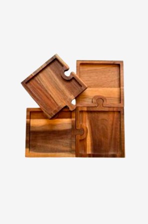 Zelected by Houze - Servering Tallrikar Piccolo Piato set/4 - Brun - Brickor - Från Homeroom