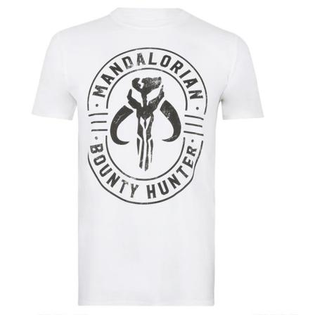 Star Wars: The Mandalorian Mens Emblem T-shirt S Vit