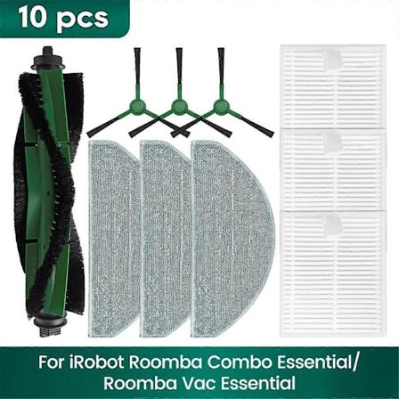 För iRobot Roomba Combo Essential, Roomba Vac Essential Tillbehör Huvudborste Sidoborste HEPA Filter Mopp