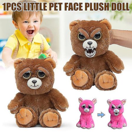 Feisty Pets Ansigtsskiftende Plysdukke Sjovt Legetøj Udstoppede Dyr Gave Til Børn Drenge Piger Ny-r