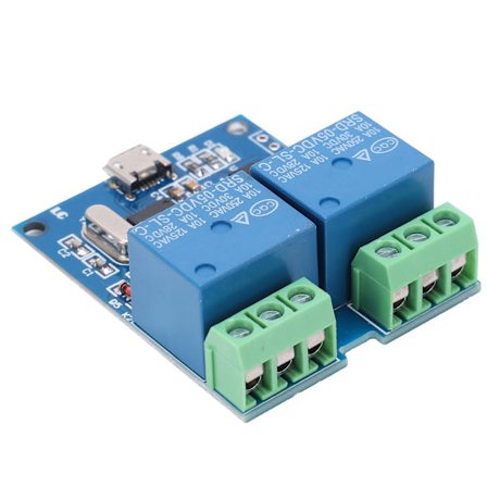 USB Relémodul 2 Kanal Smart Kontrollbryter PÅ AV DC 5V PCB