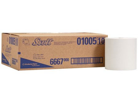 Scott Rengöringspappersservett, Airflex, 1-lager, 200 mm, vit 6/fp - Lyreco - Städ och hygien - Toalettpapper och torkpapper - System - Kimberly Clark