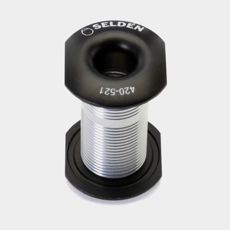 Seldén däcksgenomföring, dubbelsidig, max lina ø7, svart aluminium för 7mm lina, robust marin hårdvara för båt