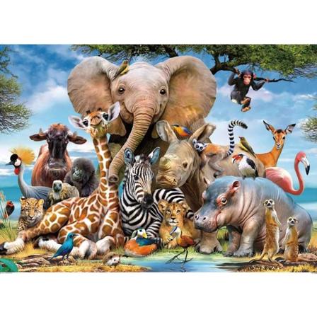 Jigsaw-puslespill 1000 brikker for voksne Jungel ville dyr puslespill familiespill