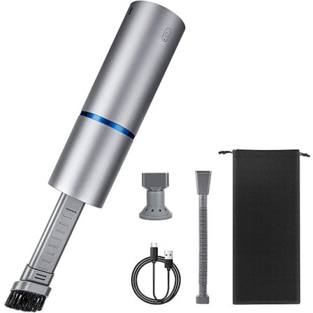 Bärbar dammsugare för bil - minidammsugare med 4500PA sugkraft HEPA-filter (svart) KLB