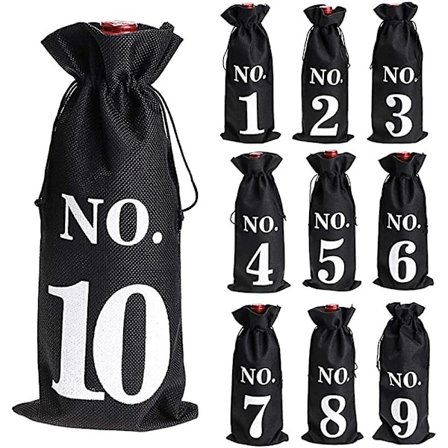 1 til 10 Sækkelærred Vinposer Blindsmagning Snøre Lomme Vinflaske Ærmer