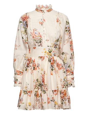 Cotton Slub Mini Dress Kort Klänning Multi/mönstrad By Ti Mo