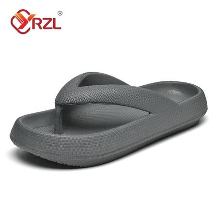 Yrzl Flip Flops Män Mjukt Sole Plattform 2024 Sommarstrand Icke Slip Kvinnor Tofflor Coulpel Tjock Solen Badrum Slida Sandaler Grey 42-43