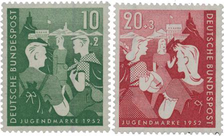 Tyskland 1952 - MICHEL 153-154 / AFA 1117-1118 - Postfrisk