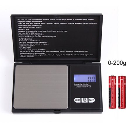 Digitalvåg 0,01g - 200g fickvåg digitalvåg inkl. batterier