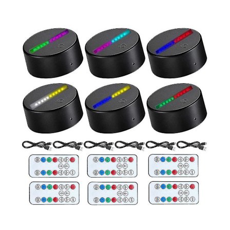 3d LED nattlyslampe base to-tone 7 farger LED lampe base med fjernkontroll USB-kabel for akryl og