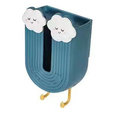 Dekorativ tegneserie servietdispenserholder med krog til køkken og badeværelse blå