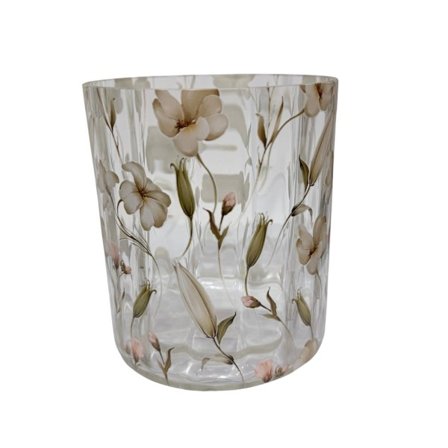 Ljushållare Blommor Vita Glas 13 cm