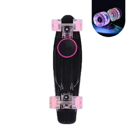 Barn- och vuxensparkcykel med 4 hjul och blinkande ljus