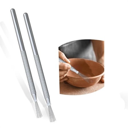 2 stk. ler-ridseværktøj til keramik – Holdbare spidser i rustfrit stål og robuste håndtag i aluminiumslegering, keramik-ridseværktøj der er let at 