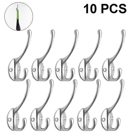 10-pakning Rustika Kleskroker Veggmonterte Kraftige Doble Kroker Retro-xinhan