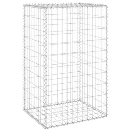 Vidaxl Gabionmur I Galvaniserat Stål 60x50x100 Cm Silver