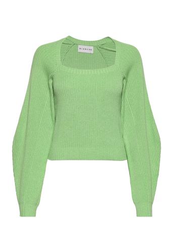 Seawool Knit Top Ls Pullover Striktrøje Grøn Blanche