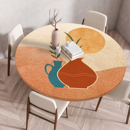 Tämä pyöreä, vedenpitävä ulkopöytäliina, jonka halkaisija on 80 cm, on varustettu joustavilla reunoilla ja sopii täydellisesti juhliin ja 