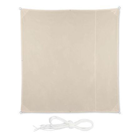 Beige firkantet UV-beskyttelse skærmsejl til gårdhave